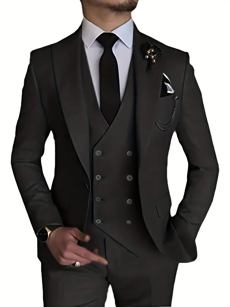 Dressett til bryllup eller formelle selskap. Inkluderer blazer, vest og bukser for herre.