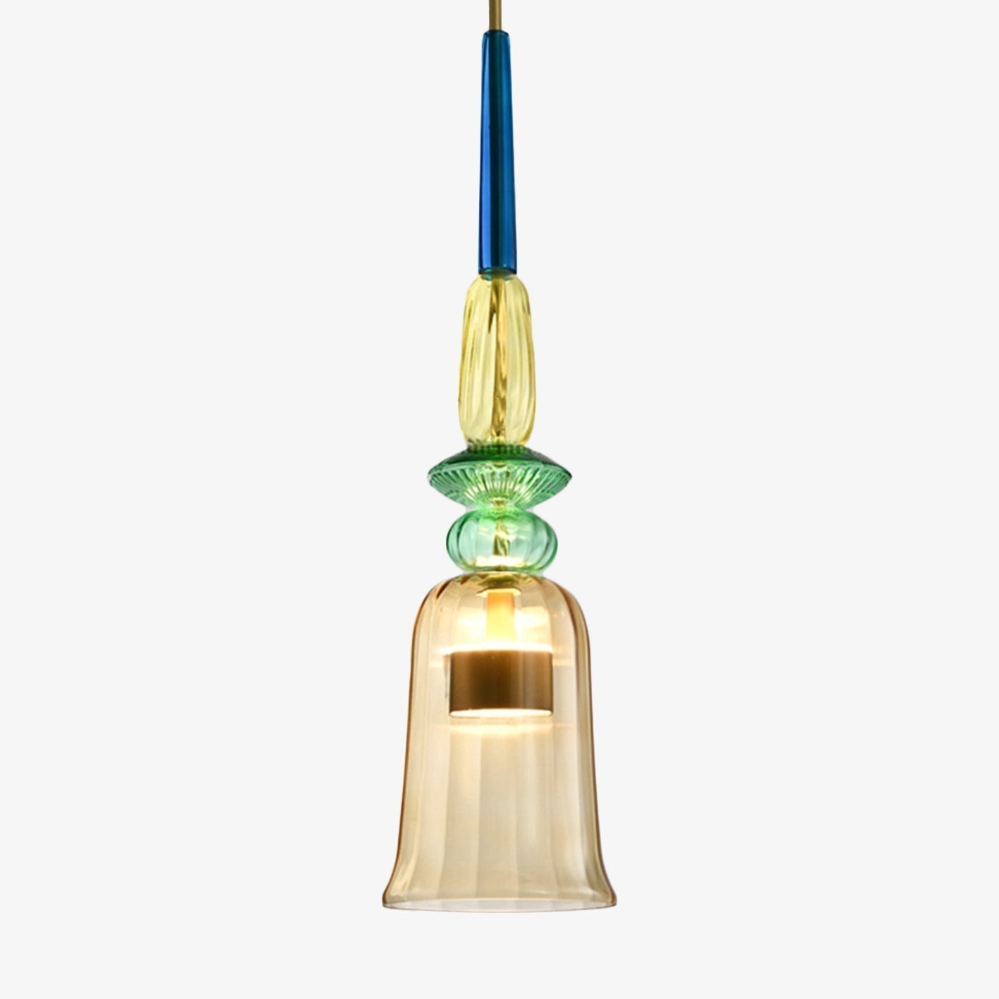 Moderne fargerik pendellampe for interiør, stilfull taklampe med LED-belysning for hyggelig atmosfære.
