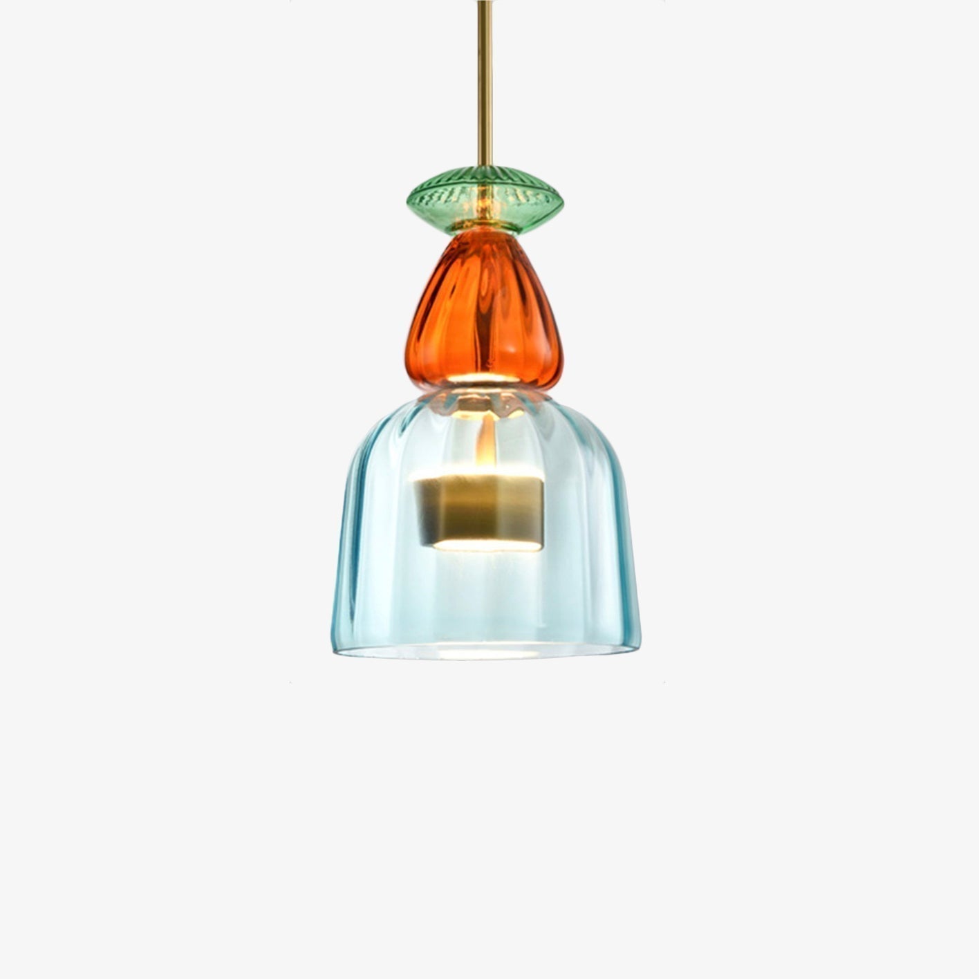 Energieffektiv fargerik LED-pendellampe, en moderne taklampe som lyser opp stuen med stil.