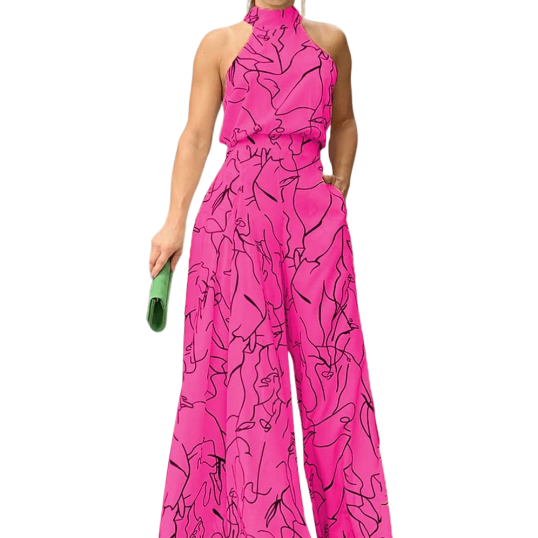 Elegant sommer jumpsuit med vide ben, ideell for ferie og komfortabel stil for kvinner.