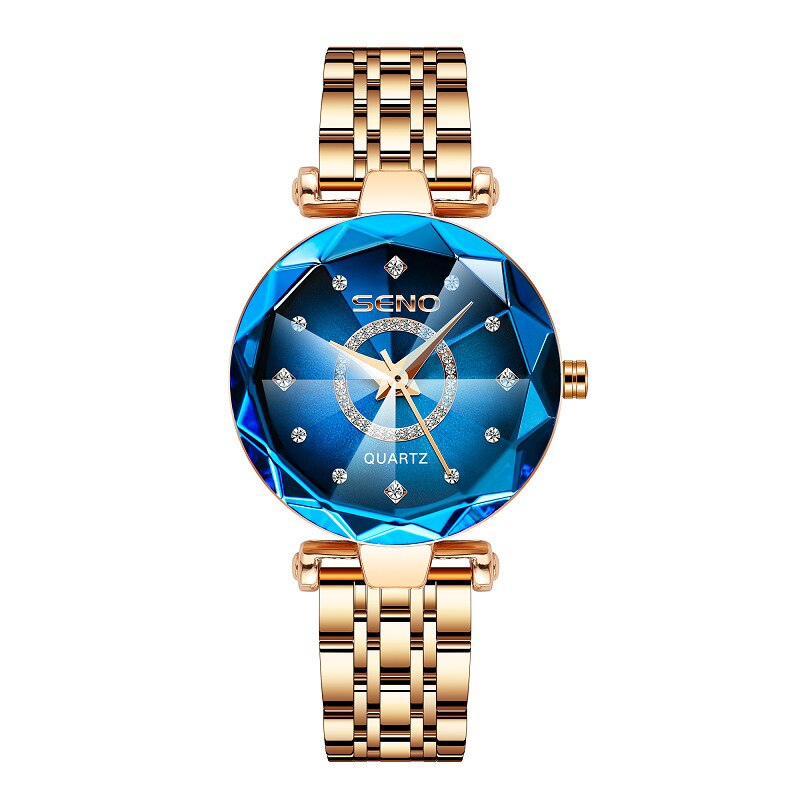 Elegant herre kvartsklokke med unik stjernehimmel urskive i rustfritt stül. Tidløst armbündsur for menn.