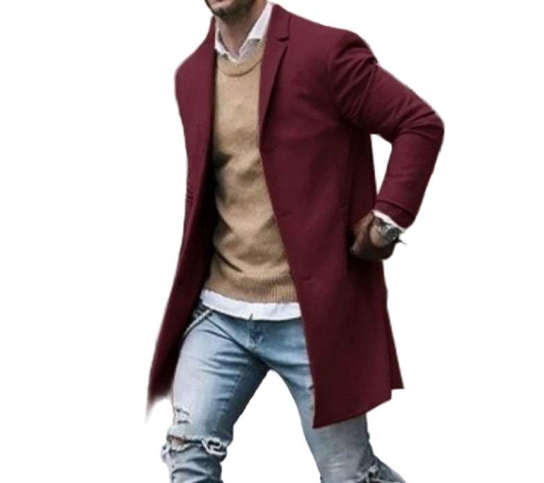 Elegant herre vinterjakke i slim fit. Vindresistent ullblanding for menn. Komfortabelt yttertøy.