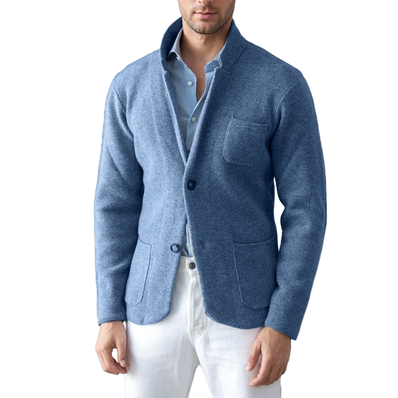 Elegant herreblazer med praktiske lommer. Perfekt for både formelle og uformelle anledninger. Stilren herremote.