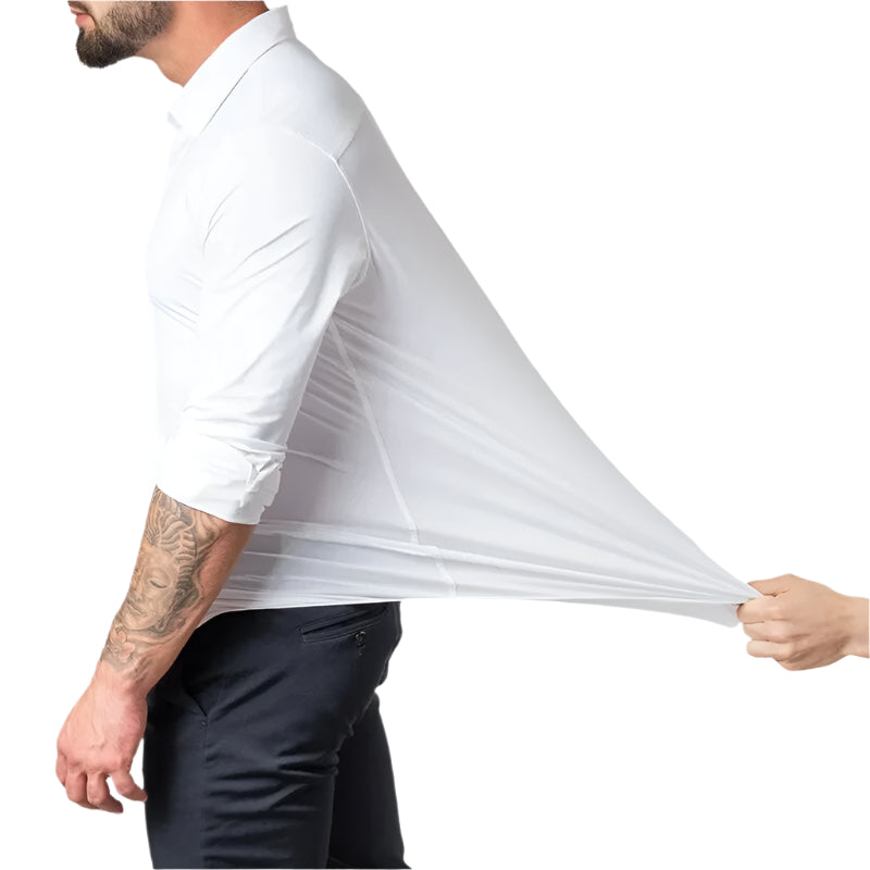 Elegant herreskjorte, strikkfri, for kontor og uformelle anledninger. Komfortabelt og lettstelt.