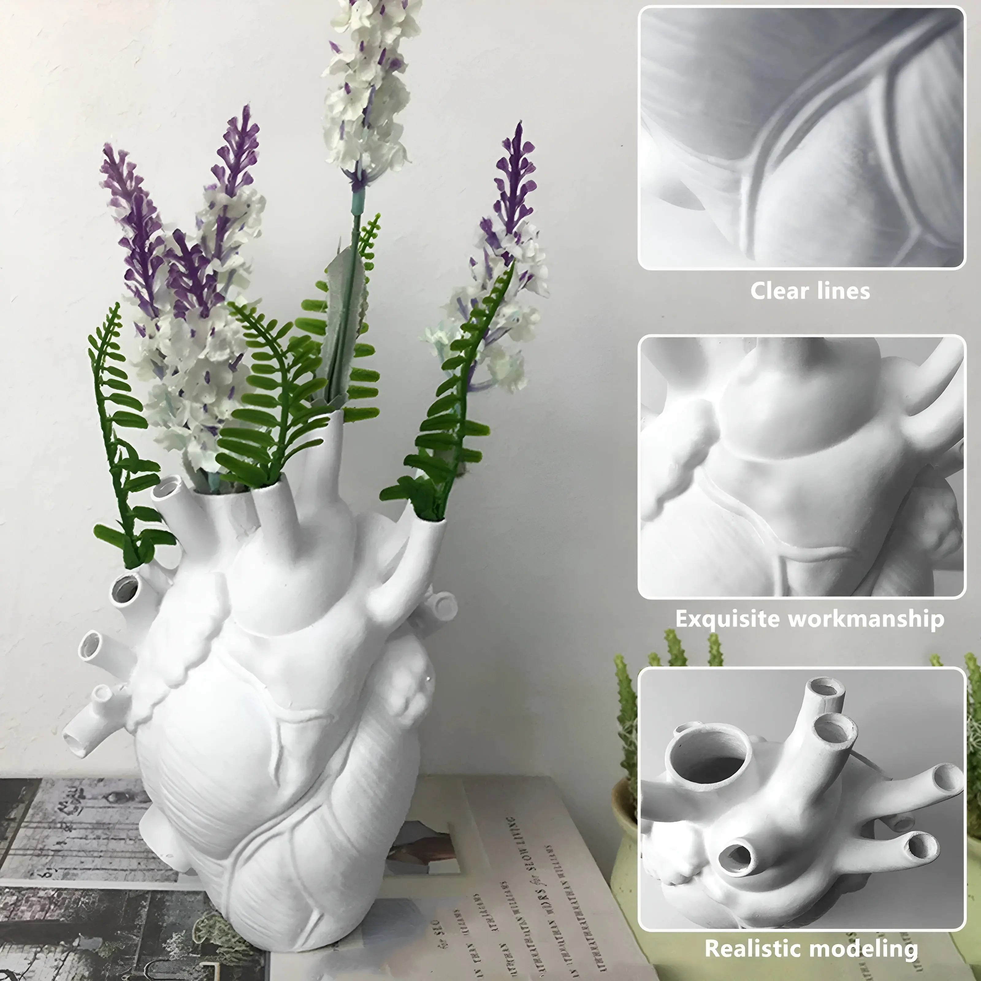 Moderne hjerteformet vase, en sjarmerende interiørdekorasjon og gaveidé som tilfører eleganse til hjemmet.