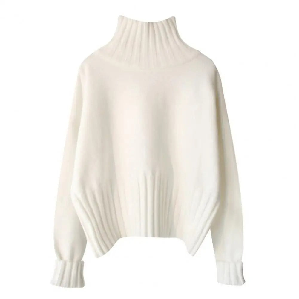 Komfortabel slim fit turtleneck genser for kvinner, perfekt for lagpålag. Allsidig og myk ribbestrikk.