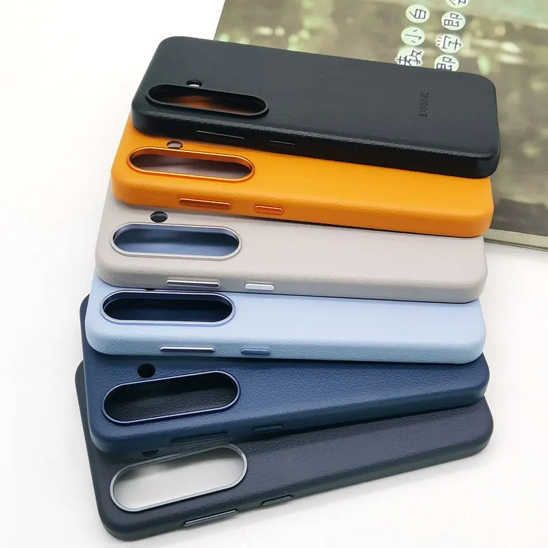 Stilrent øko-lær deksel til Samsung Galaxy S25, premium telefonetui med god passform.