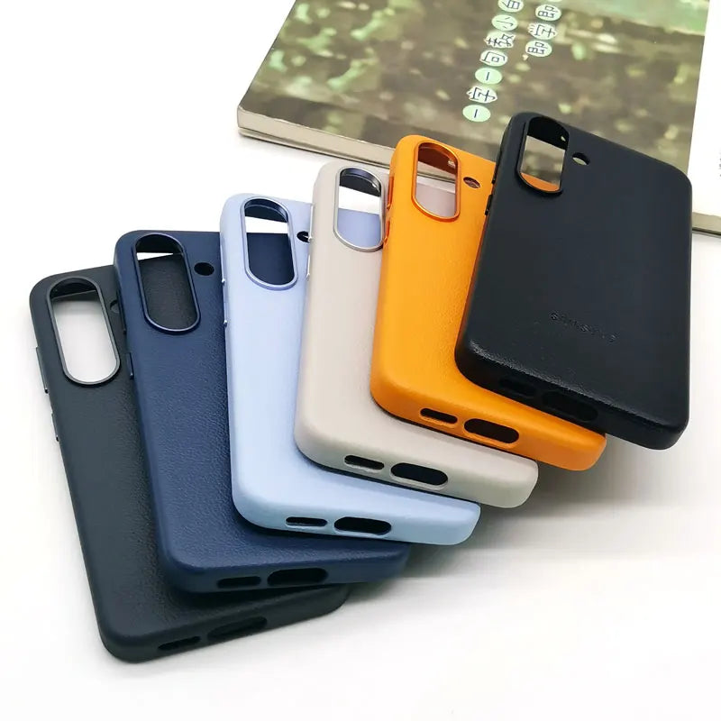 Klassisk lærdeksel til Samsung Galaxy S25 Plus, designet for optimal beskyttelse og stil.