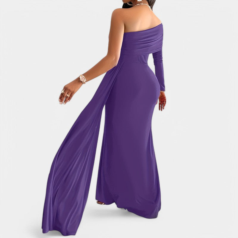 Kvinner ermeløs bodycon langkjole med stilig utringning, ideell for vår og sommerfester.
