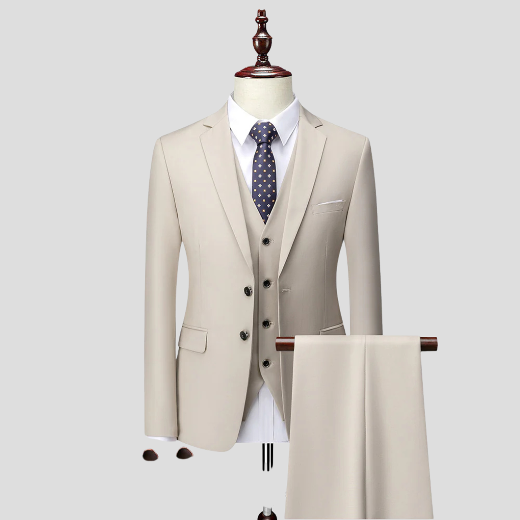 Komplett menns dressett med jakke og bukse, perfekt for formelle og elegante anledninger.