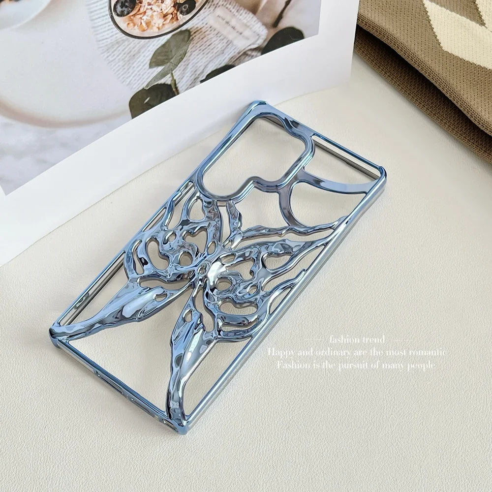 Elegant mobiltelefondeksel til Samsung Galaxy, med kunstnerisk 3D sommerfugl-motiv.