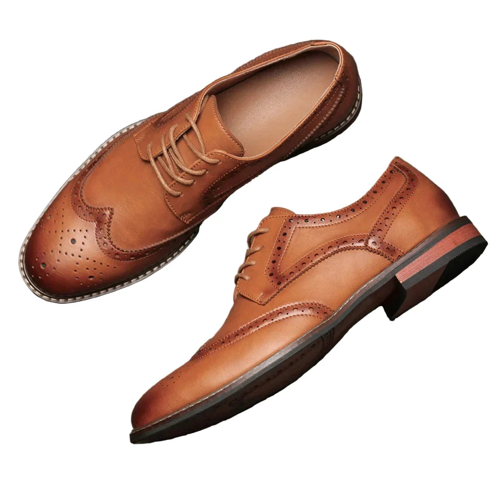 Elegante brogue herresko for formelle anledninger, dressbruk og bryllup. Klassisk stil.
