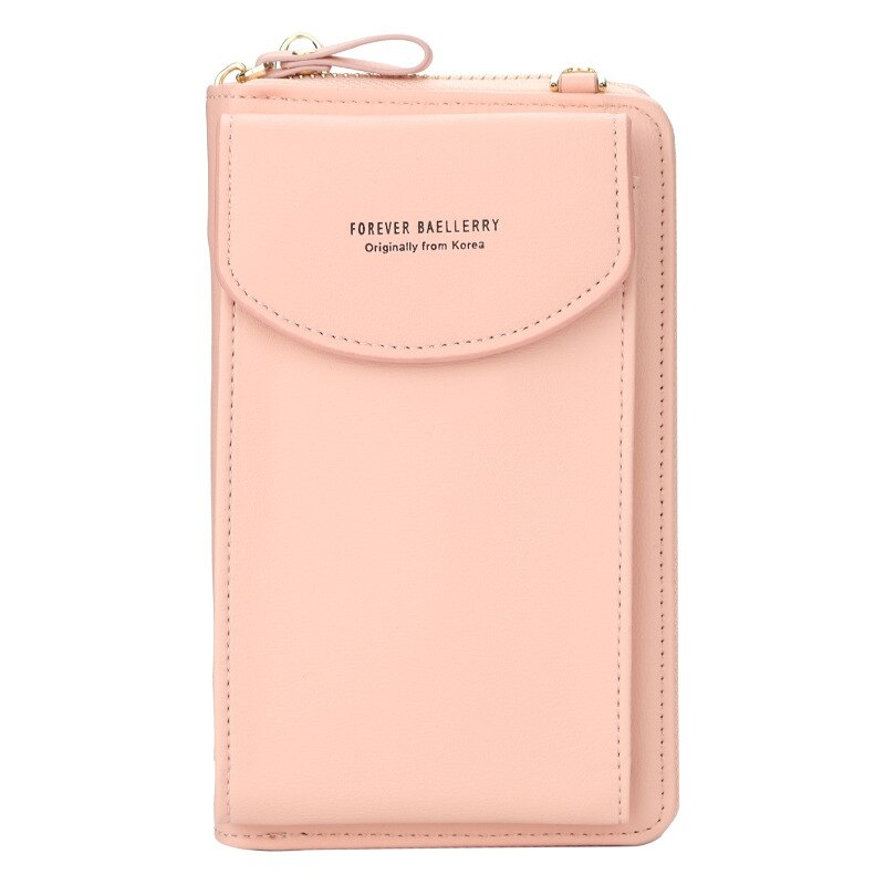Moderne Damen Crossbody Tasche aus Kunstleder in Pastellrosa, ideal als Geschenkidee