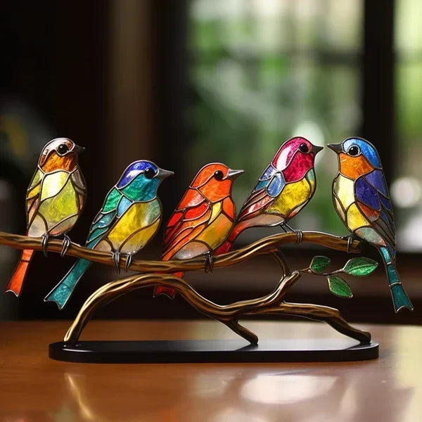 Kunstneriske fuglefigurer, en unik skulptur og dekorativ gjenstand som gir liv til moderne hjemmeinnredning.
