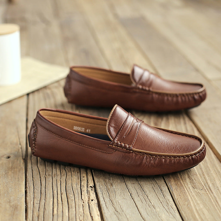 Svarte skinn loafers for menn, allsidige og komfortable dressko og fritidssko for enhver anledning.