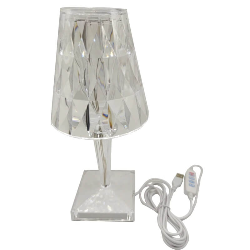 Elegante krystall bordlampe, oppladbar & berøringsstyrt, for moderne hjemmeinnredning i stue/soverom.