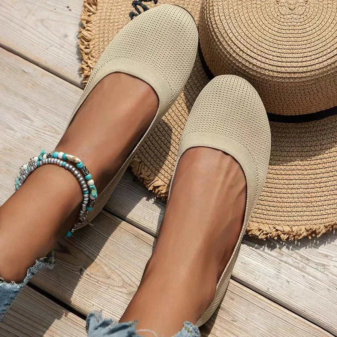 Lette mesh ballerina sko for kvinner, elegante sommersko med slip-on design for komfortabel bruk.