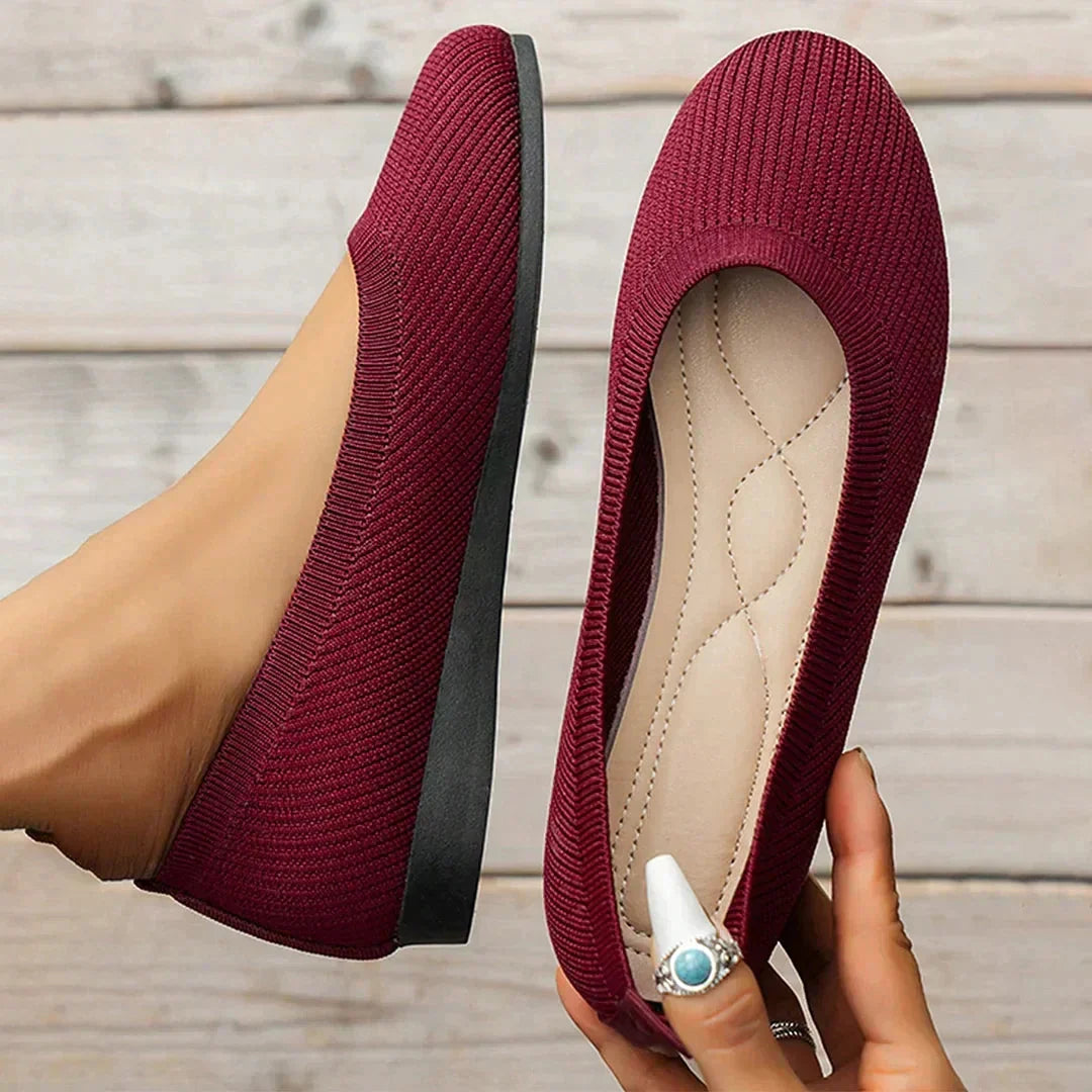 Perfekte sommersko: pustende mesh ballerina for kvinner, lette, flate og antiskli hverdagssko.