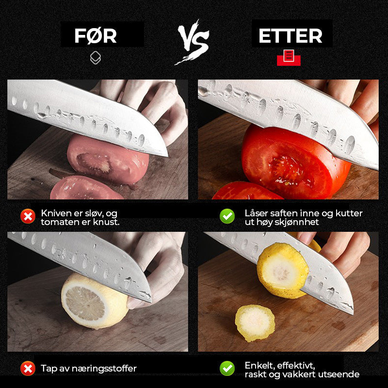 Ergonomisk designet elektrisk knivsliper. Sikrer presis og jevn sliping av alle dine kjøkkenkniver.