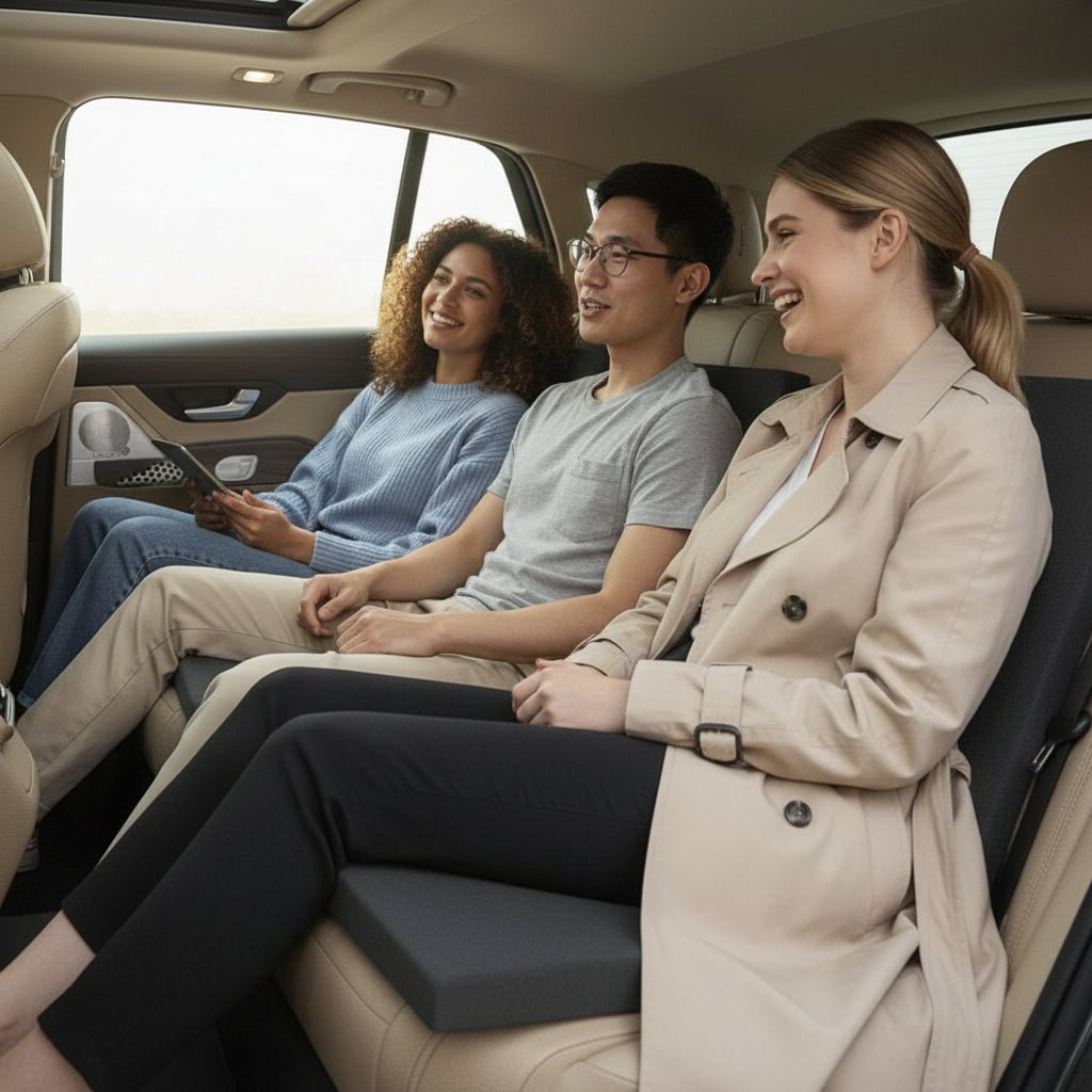 Stilig bilinteriørtilbehør: Ergonomisk bilpute med memoryfoam forbedrer sittestilling og komfort i bilen.