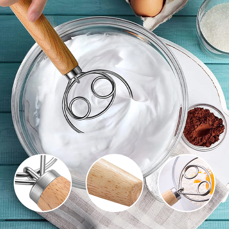 Viktig bakeutstyr: Allsidig deigvisp i rustfritt stål for alle typer deig.