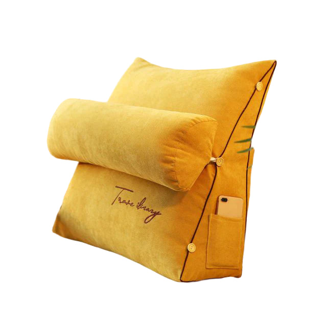Ergonomisk kileformet ryggstøttepute for optimal komfort og holdning. Perfekt for kontorstol eller sofa.