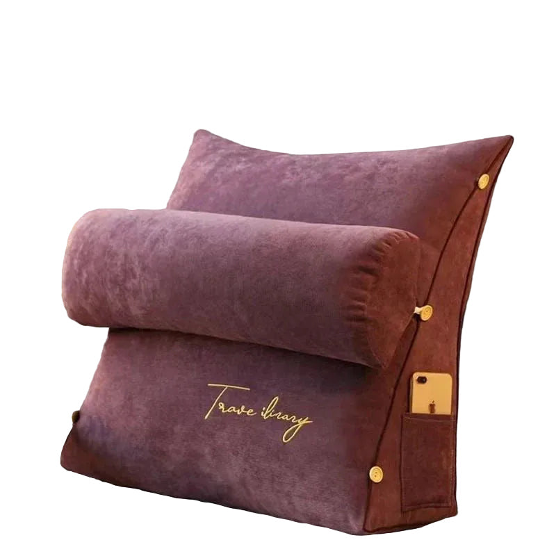 Ergonomisk kilepute for ryggstøtte, ideell for kontorstol eller sofa, gir komfort og avlastning.