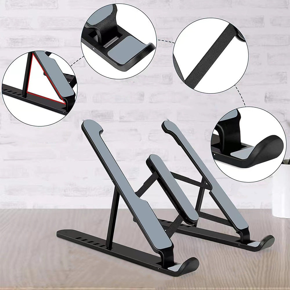 Essensielt kontorutstyr: Sammenleggbart laptop stativ for å optimalisere arbeidsmiljøet og ergonomien.