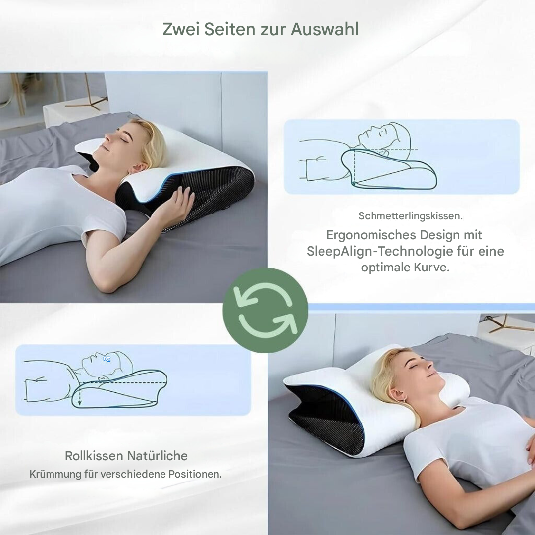 Ergonomisk støttepute i hvit farge, perfekt for dyp og uforstyrret søvn. Gir god nakke-støtte.