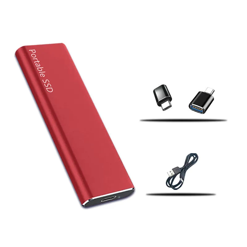 Hvit ekstern 4TB USB-C harddisk, slank design og raske dataoverføringshastigheter.