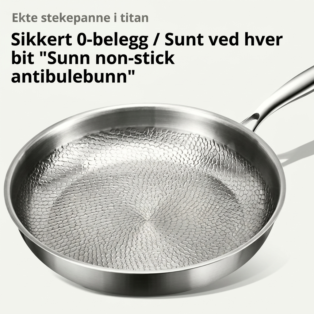 Robust titan stekepanne i førsteklasses legering. Perfekt ubelagt kokekar for allsidig matlaging, meget slitesterk.