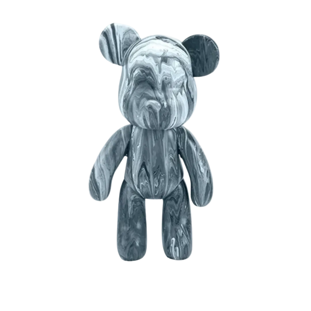 Fargerik dekorasjonsbjørn, håndmalt kunstfigur for moderne hjemmeinteriør.