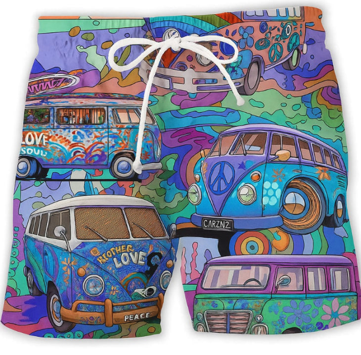 Hurtigtørkende herre badebukser med livlig graffiti design. Perfekt som bassenghshorts for menn.