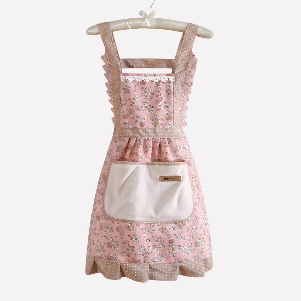 Praktisk og stilig kjøkkenforkle med blomstermønster, en flott gave for baking og matlaging.
