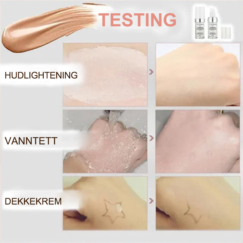 Moden hud stråler med fargeskiftende foundation. Naturlig look, fuktighet, og SPF15 for daglig skjønnhet.