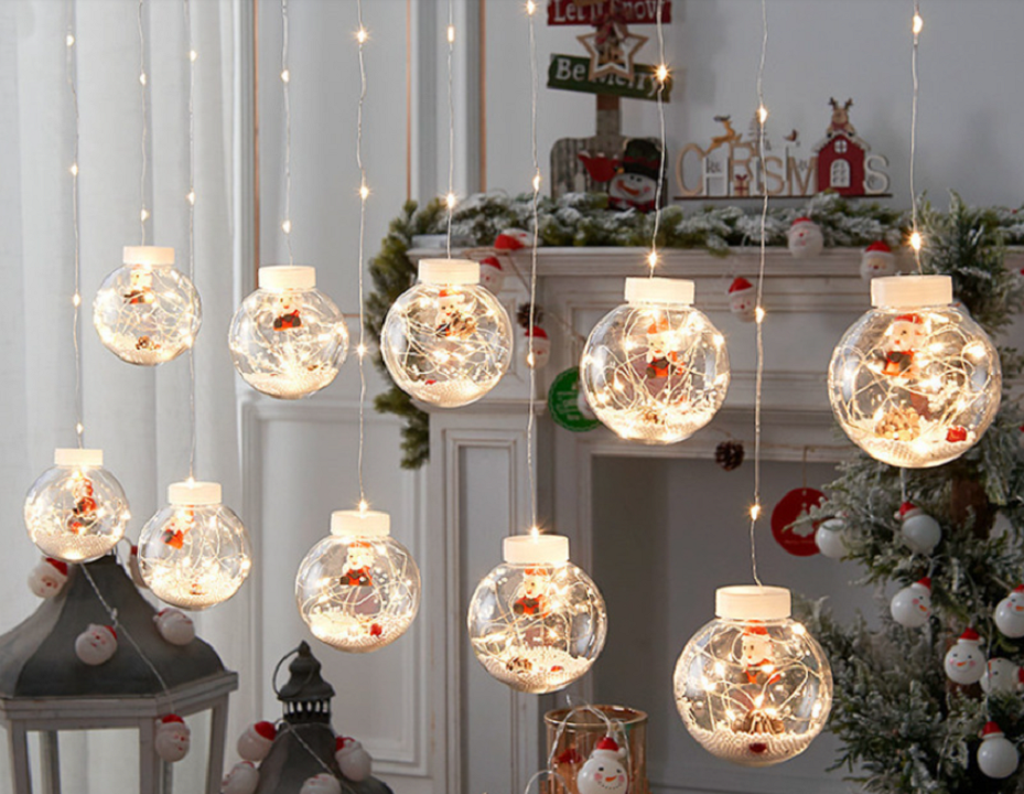 Festlig julebelysning: Kuleformede LED-lys med fjernkontroll. Innendørs/utendørs dekorasjon for magisk jul.