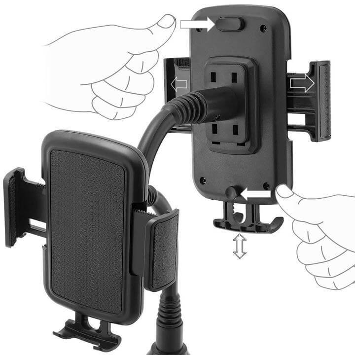 Smarttelefonholder i bilkoppholder, praktisk biltilbehør for handsfree kjøreopplevelse.