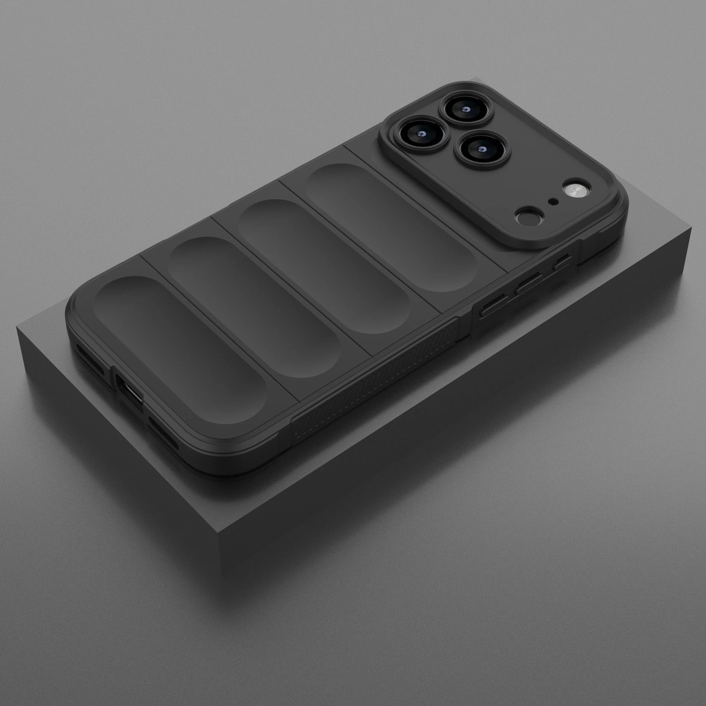 Beskyttende flerfarget silikon deksel til iPhone 17. Støtsikkert og brukervennlig.