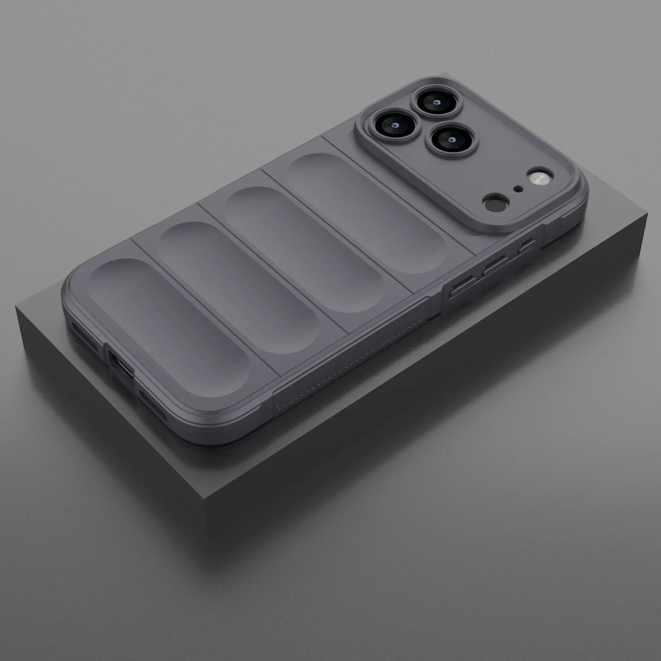 Flerfarget og støtsikkert telefondeksel for iPhone 17-serien, i slitesterk silikon.