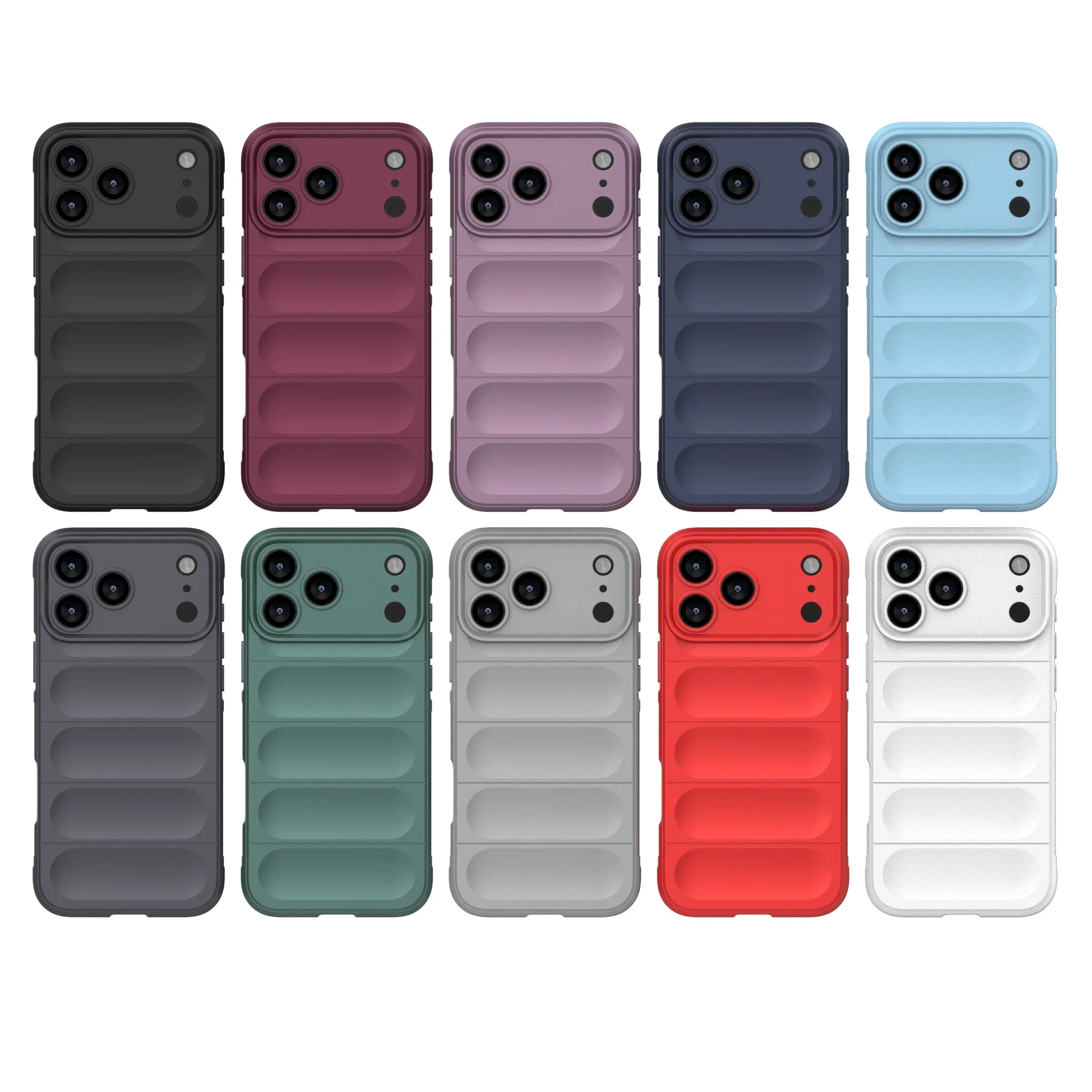 Støtsikkert og flerfarget telefondeksel i silikon til iPhone 17. Unisex passform.