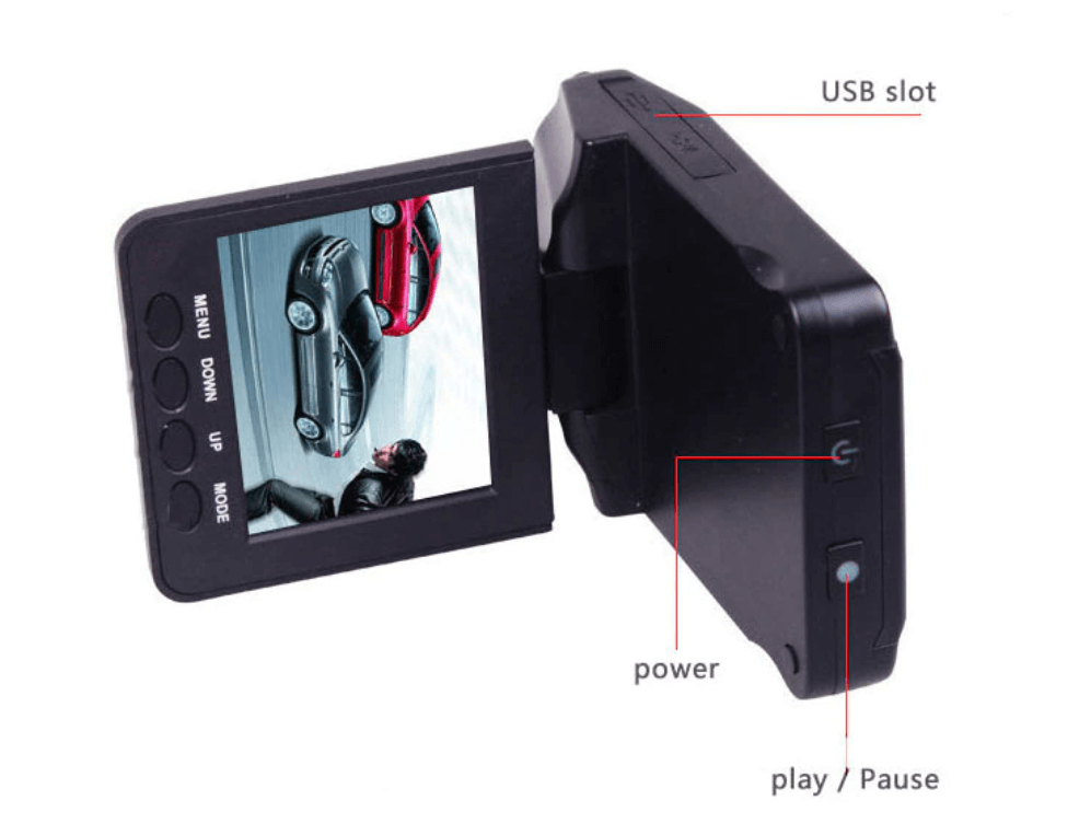 Dashcam med G-sensor funksjon for automatisk videoopptak ved kollisjon. Kjøresikkerhet.