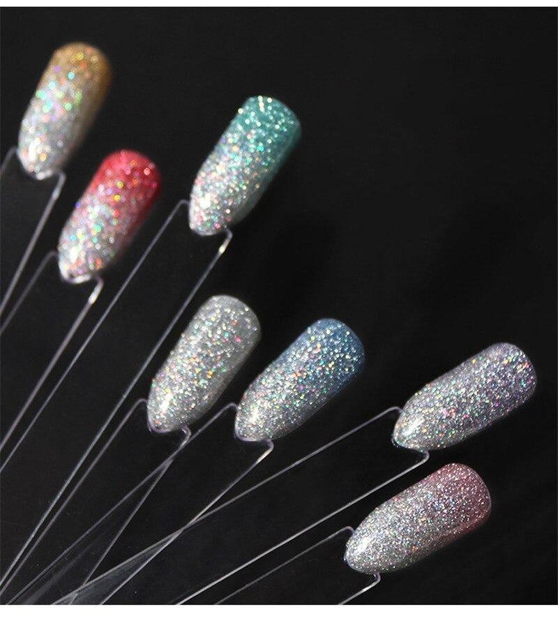 Nydelig glitter gel neglelakk som fanger lyset og gir spektakulære glansfulle negler.