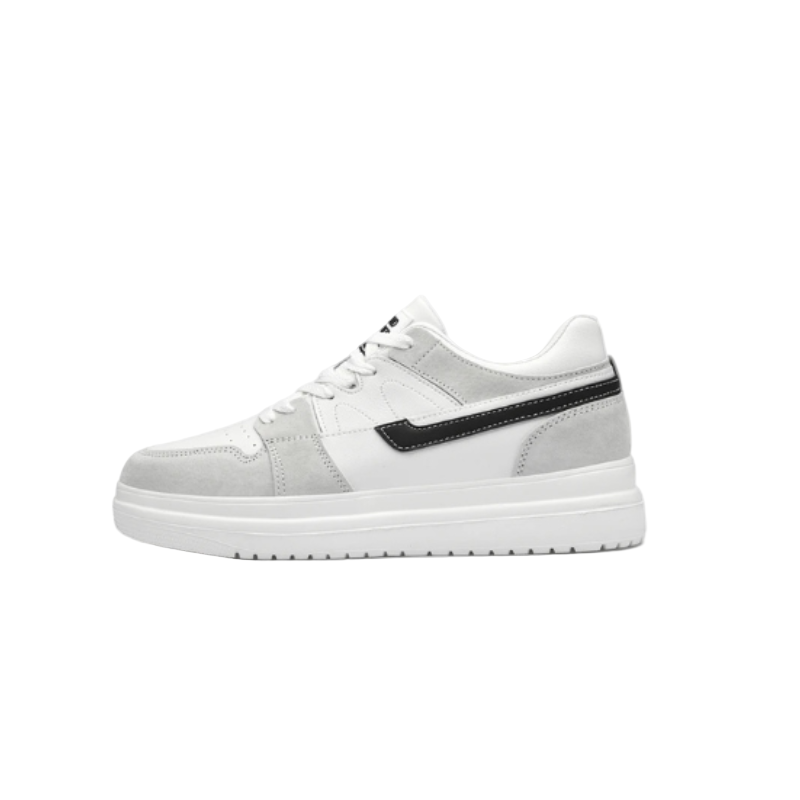 Grå menns høydeøkende sneakers, komfortable og sklisikre, perfekte for hverdag og fritid.