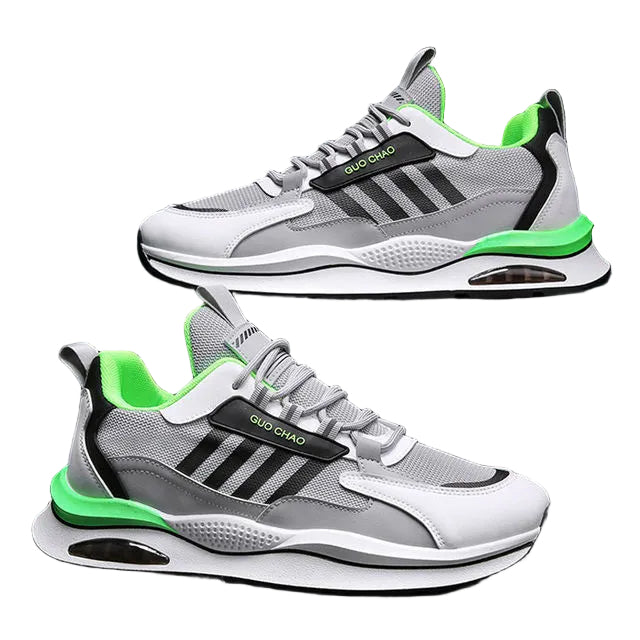 Grå sporty herresneakers for uanstrengt hverdagsstil, pustende og komfortable joggesko for menn.