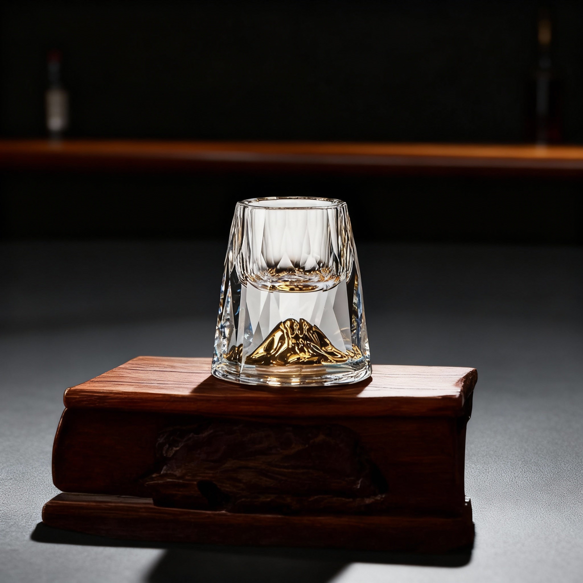 Luksuriøst håndlaget krystallglass sett med gullaksent. Ideell gave for whisky- og cocktailentusiaster.