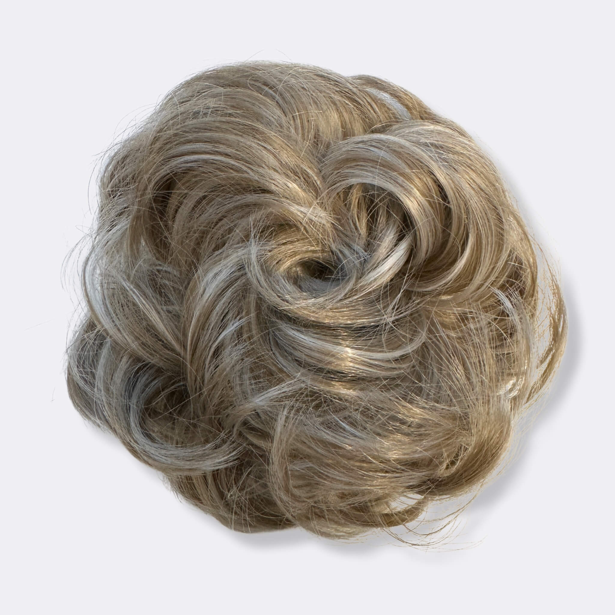 Dame scrunchie for en enkel, elegant og voluminøs hårbolle med syntetisk hår.