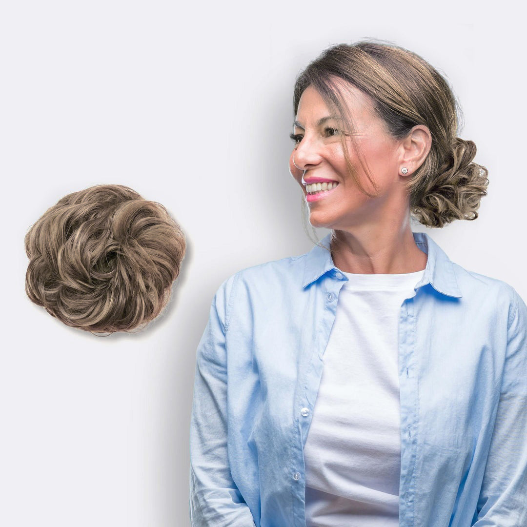 Syntetisk hår scrunchie for en trendy, voluminøs hårbolle til damer.