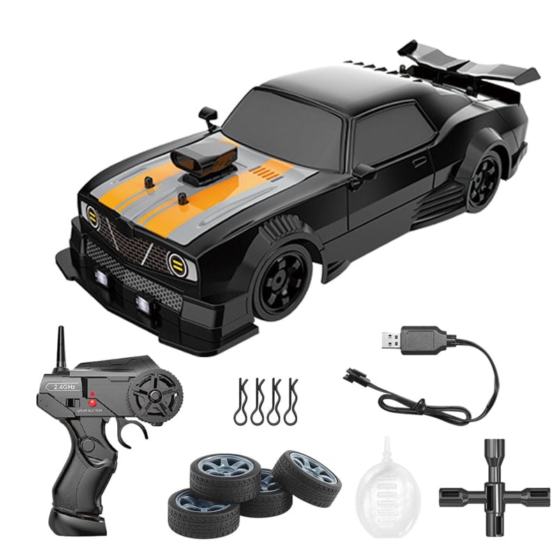 Høyhastighets fjernstyrt bil med 4WD og kontroll, klar for drift og racing. Morsomt leketøy.