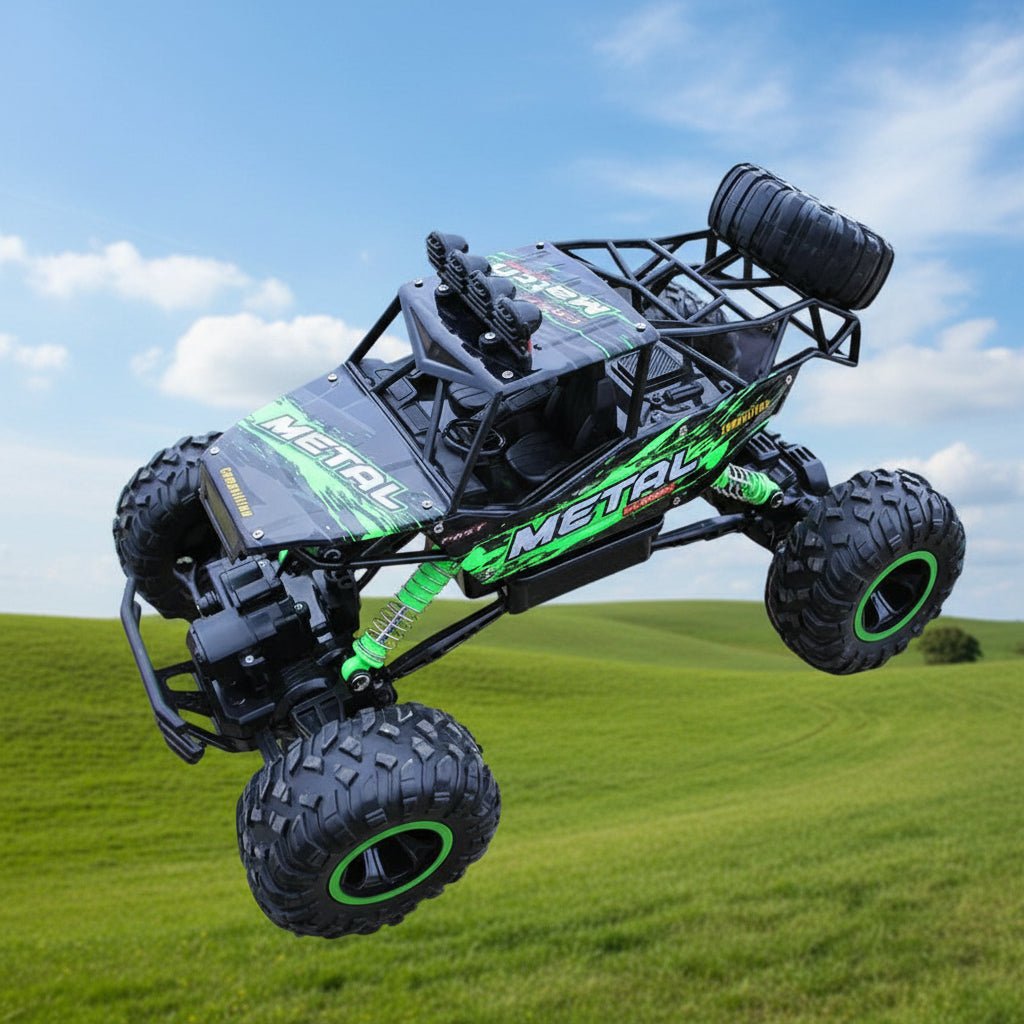 Spennende fjernstyrt 4x4 monstertruck – en super gave til barn og voksne som elsker offroad lek.