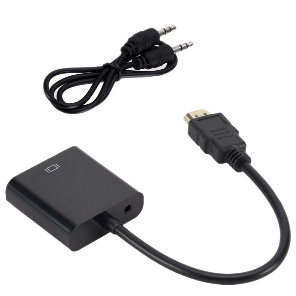 Robust HDMI til VGA-konverter for PC-tilbehør. Enkel tilkobling til skjerm og projektor med Full HD-støtte.